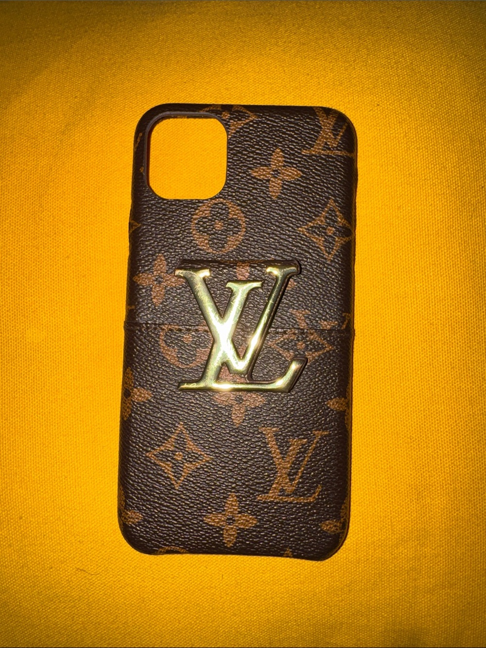 Louis Vuitton iPhone 11 Pro Max Phone Case with Gold LV Logo